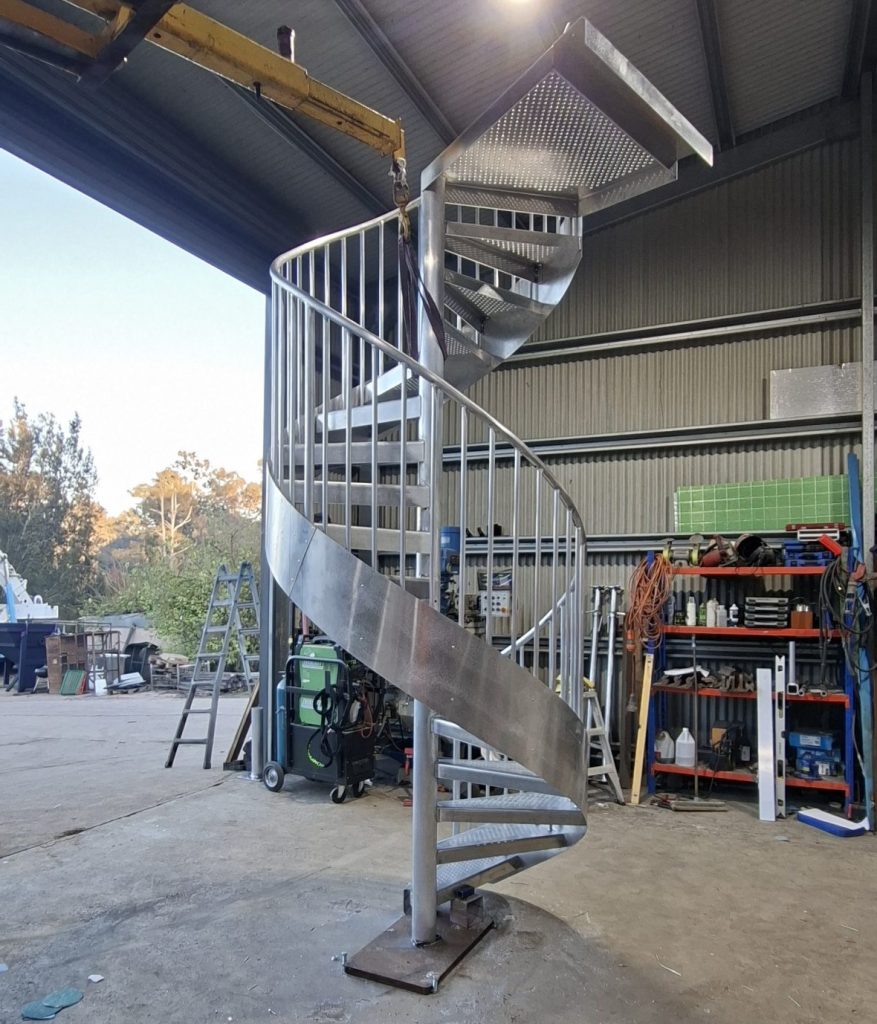 Spiral staircase steel fabrication project by JDS Steel Fabrication